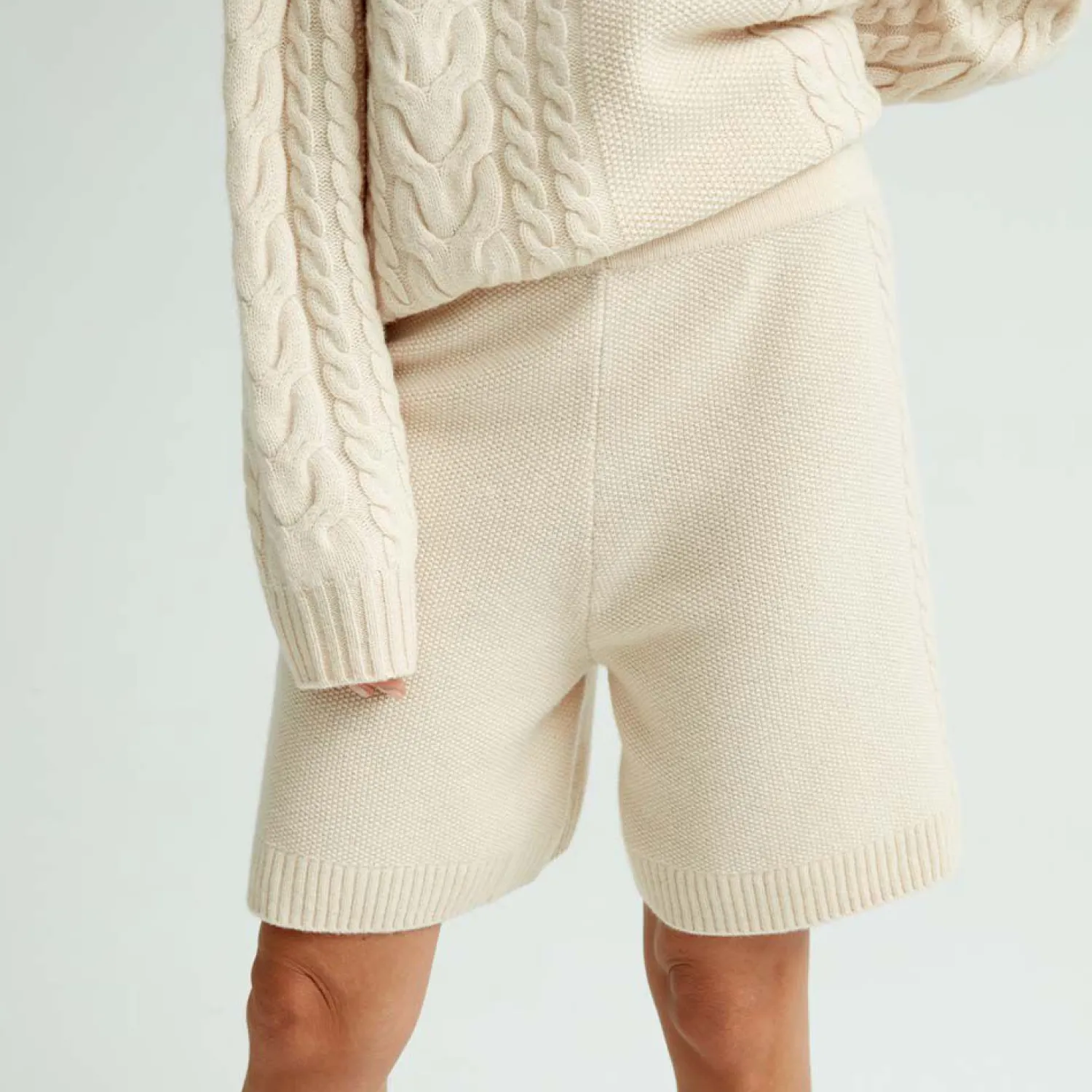 flettestrikket_shorts_i_u_3-2.webp Discount Flettestrikket Shorts I Ull Dame Loungewear