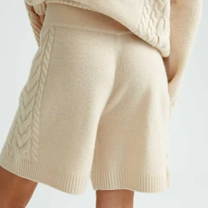 Outlet Flettestrikket Shorts I Ull Dame Underdeler