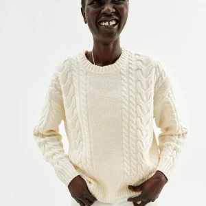 Cheap Oversized Flettestrikket Genser I Ull Dame Loungewear