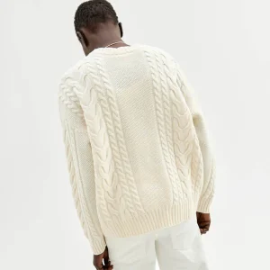 Cheap Oversized Flettestrikket Genser I Ull Dame Loungewear