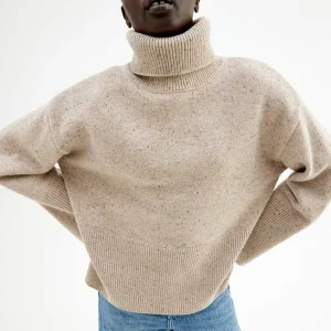Best Oversized Hoyhalset Strikkegenser Dame Kapsel