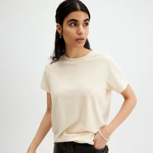 Cheap T-Skjørte Bomull Regular Fit Dame T-Skjorter