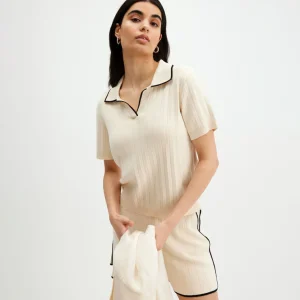 New T-Skjørte Med Krage Dame T-Skjorter